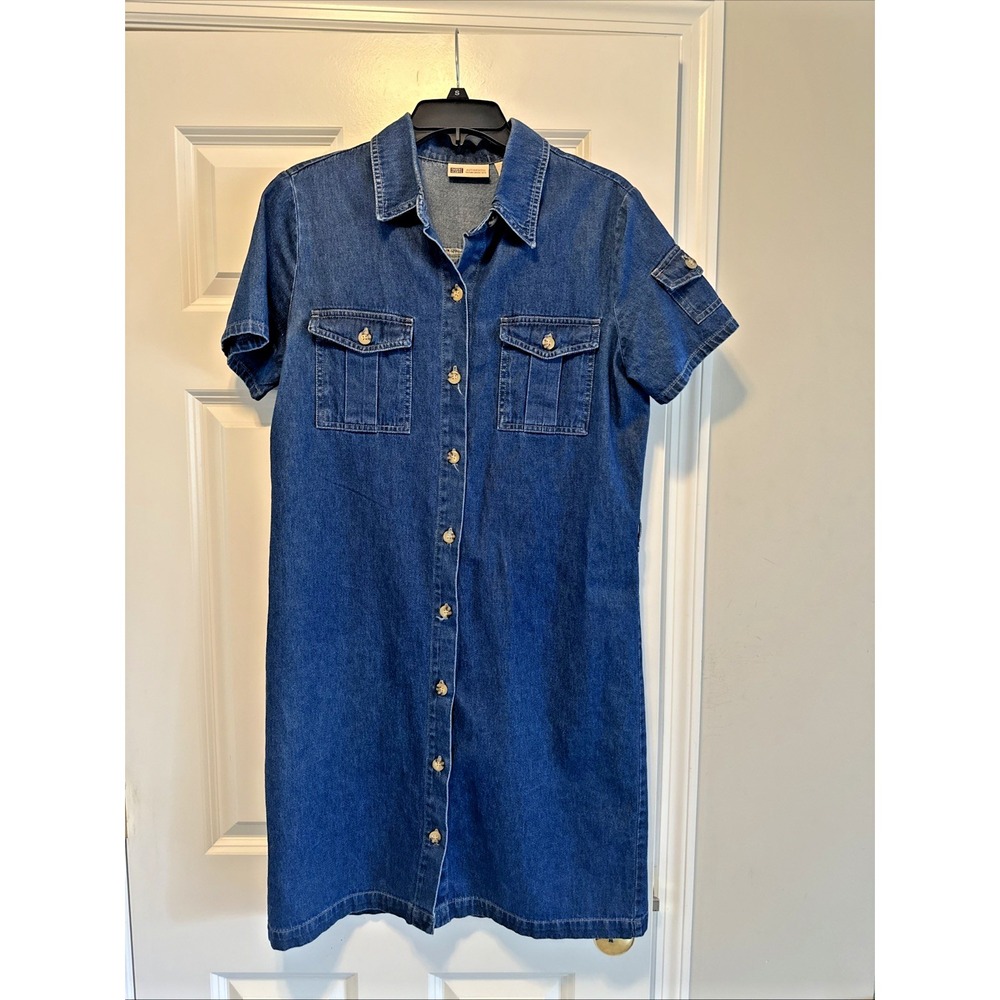 Cute Faded Glory Denim Button Front Dress - Sz  M, Good Condition